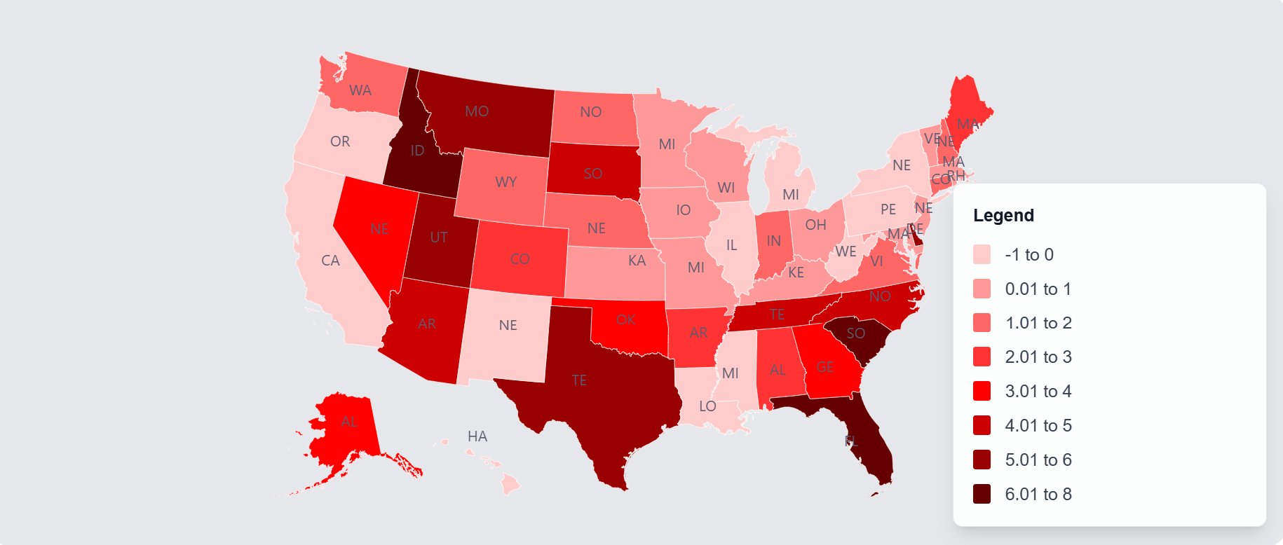 Population Growth by State (2020-2023)